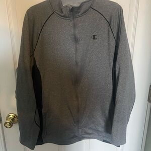Champion Men's Charcoal Zip-Up Sweater size XL